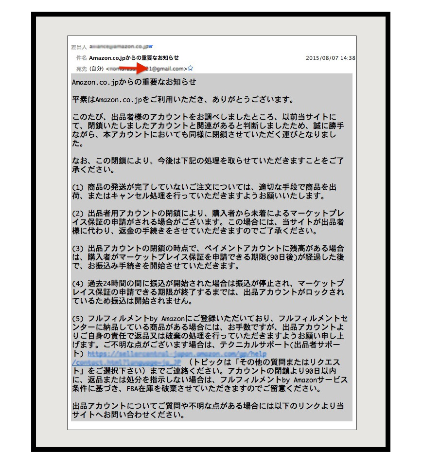 amazonアカウント閉鎖 メール